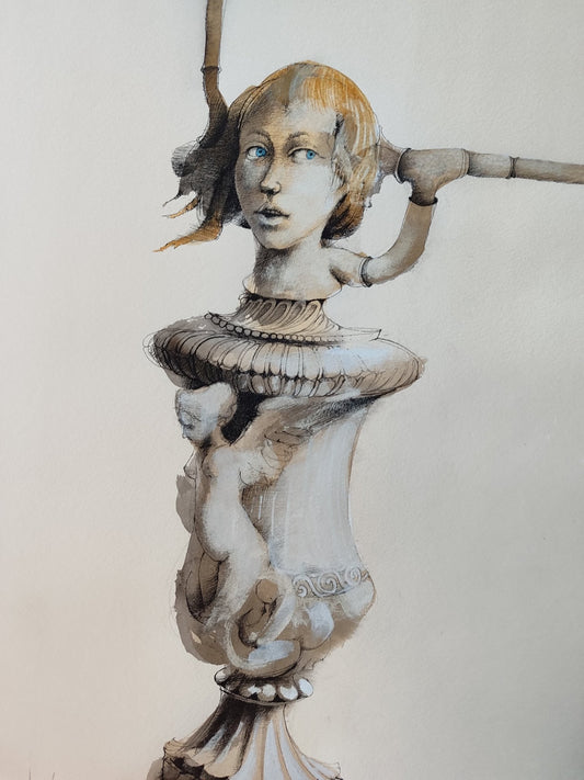 cuadro original de vendor Glauco Capozzoli - Dama jarrón arte contemporáneo en Gaudifond