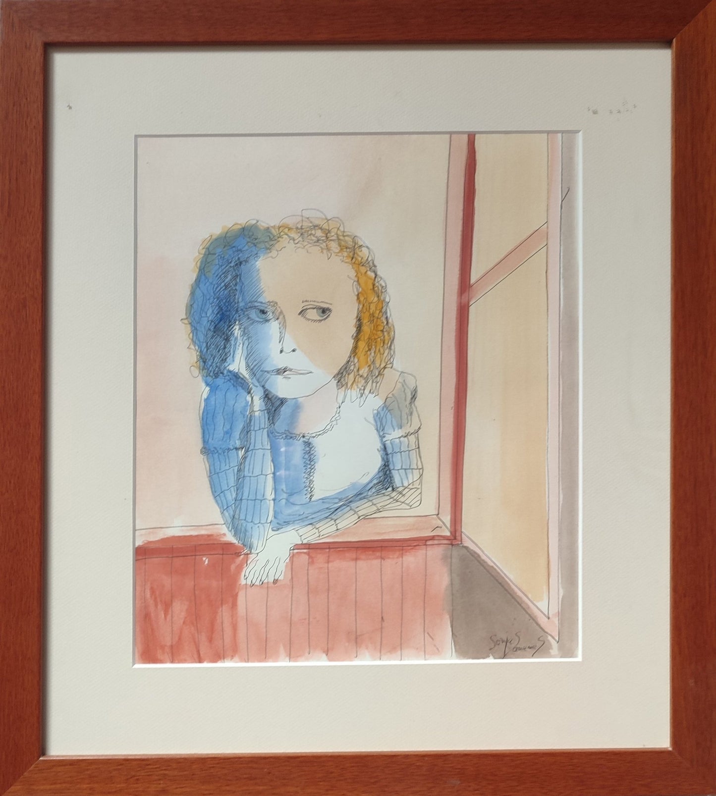 cuadro original de vendor Sonja Sananes - En la ventana arte contemporáneo en Gaudifond