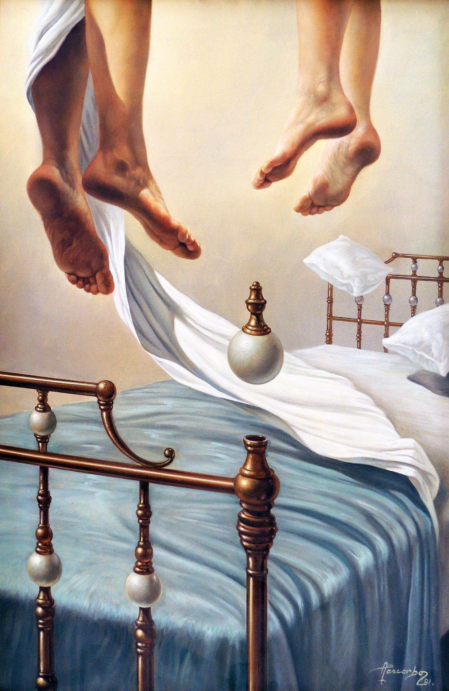 Cuadro surrealista Alberto Pancorbo Antes de despertar Gaudifond