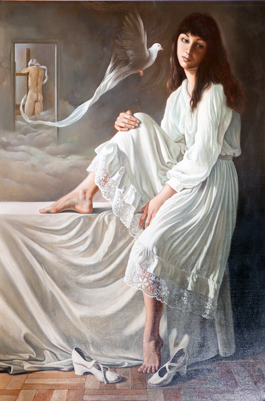 Cuadro surrealista Alberto Pancorbo De Blanco para tir Gaudifond