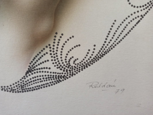 Modesto Roldán dibujo desnudo surrealista Gaudifond firma