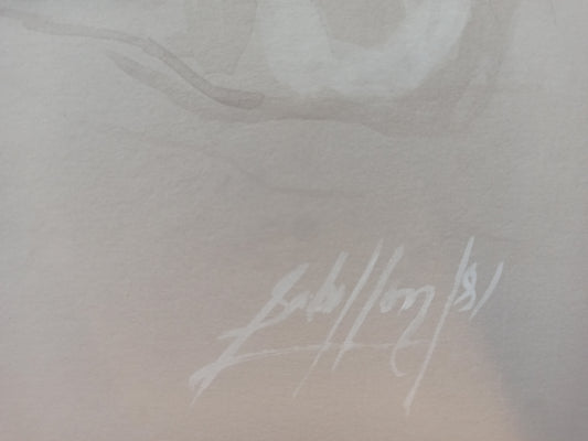 Gregorio Sabillon dibujo desnudo mujer gris firma Gaudifond