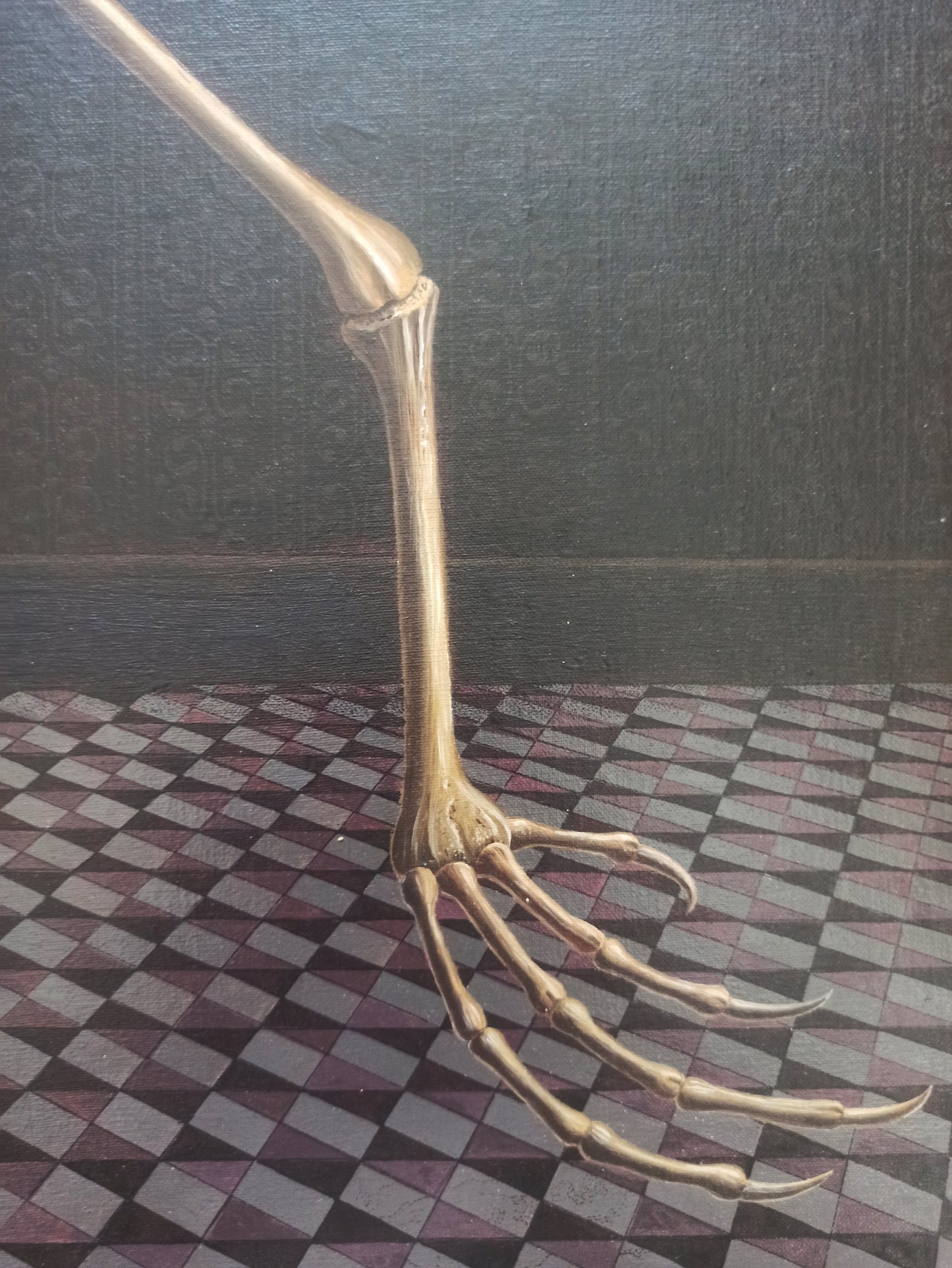 Gervasio Gallardo cuadro surrealista Pavo Real Gaudifond detalle pata