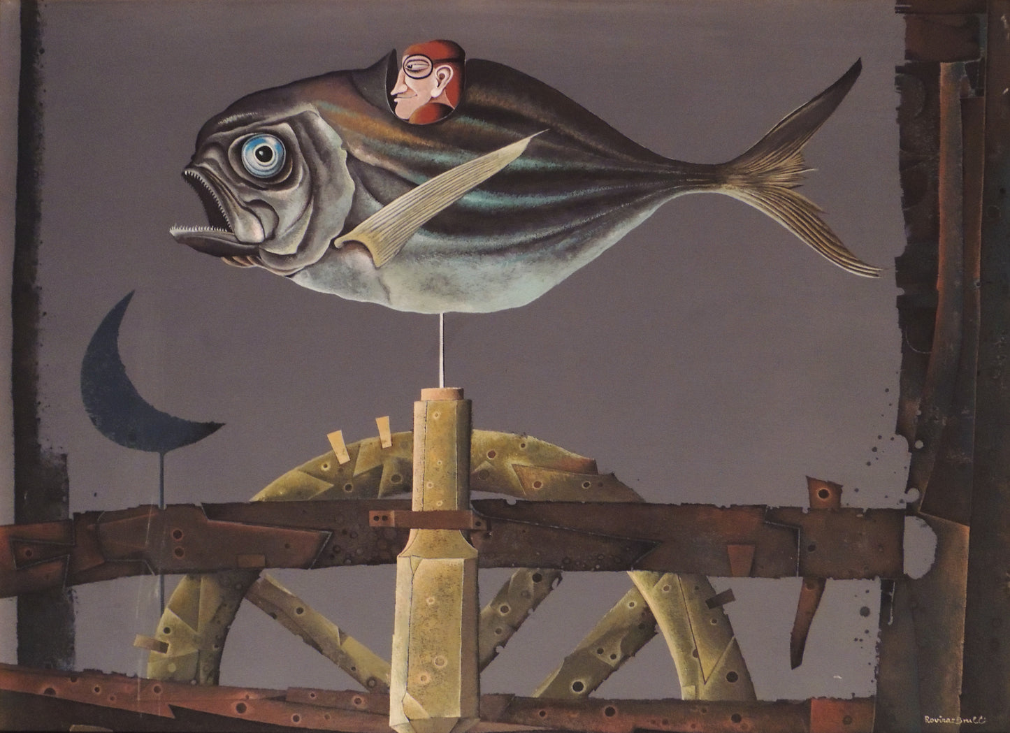 Rovira Brull Peix Panell cuadro surrealista Gaudifond