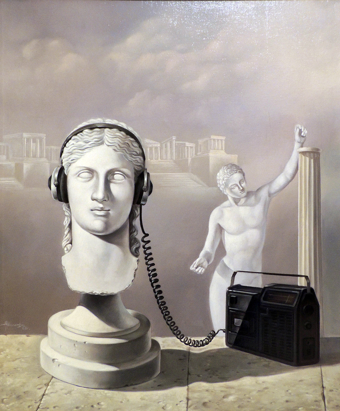 Cuadro surrealista Alberto Pancorbo Grecia