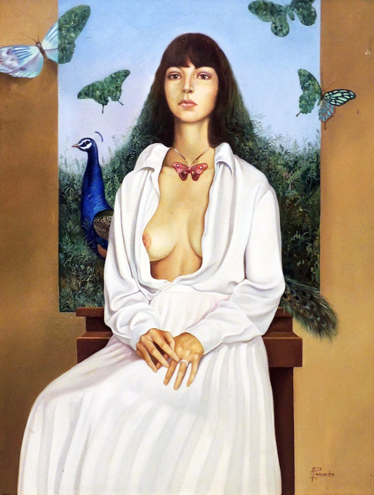 Cuadro surrealista Alberto Pancorbo Naturaleza viva desnudo Gaudifond
