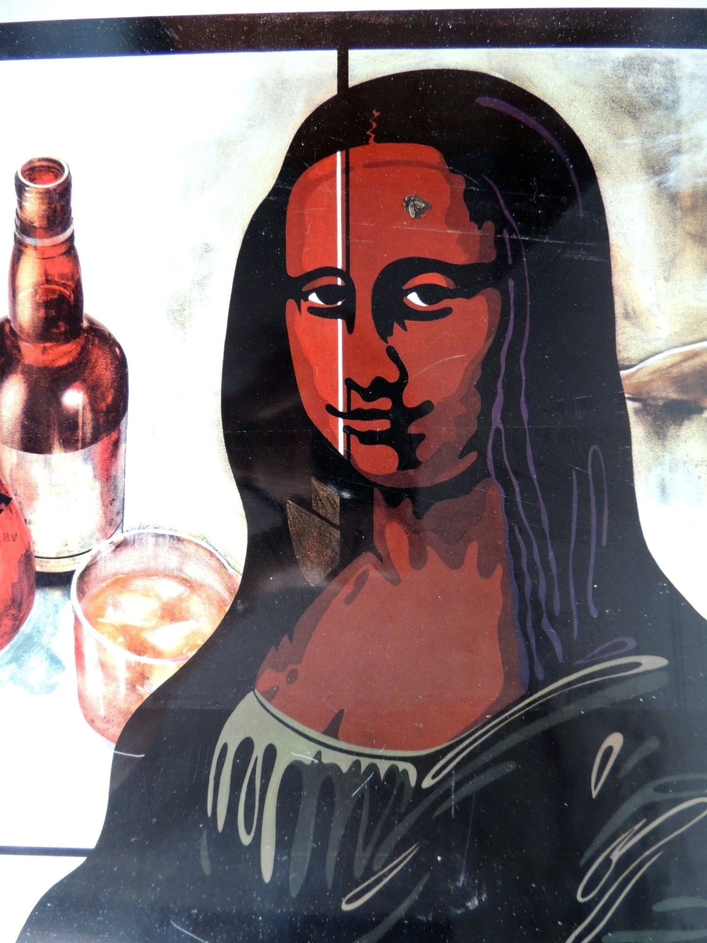 Impresión sobre plancha metálica edición limitada arte contemporáneo Antoni Miró LA Gioconda detalle retrato Gaudifond