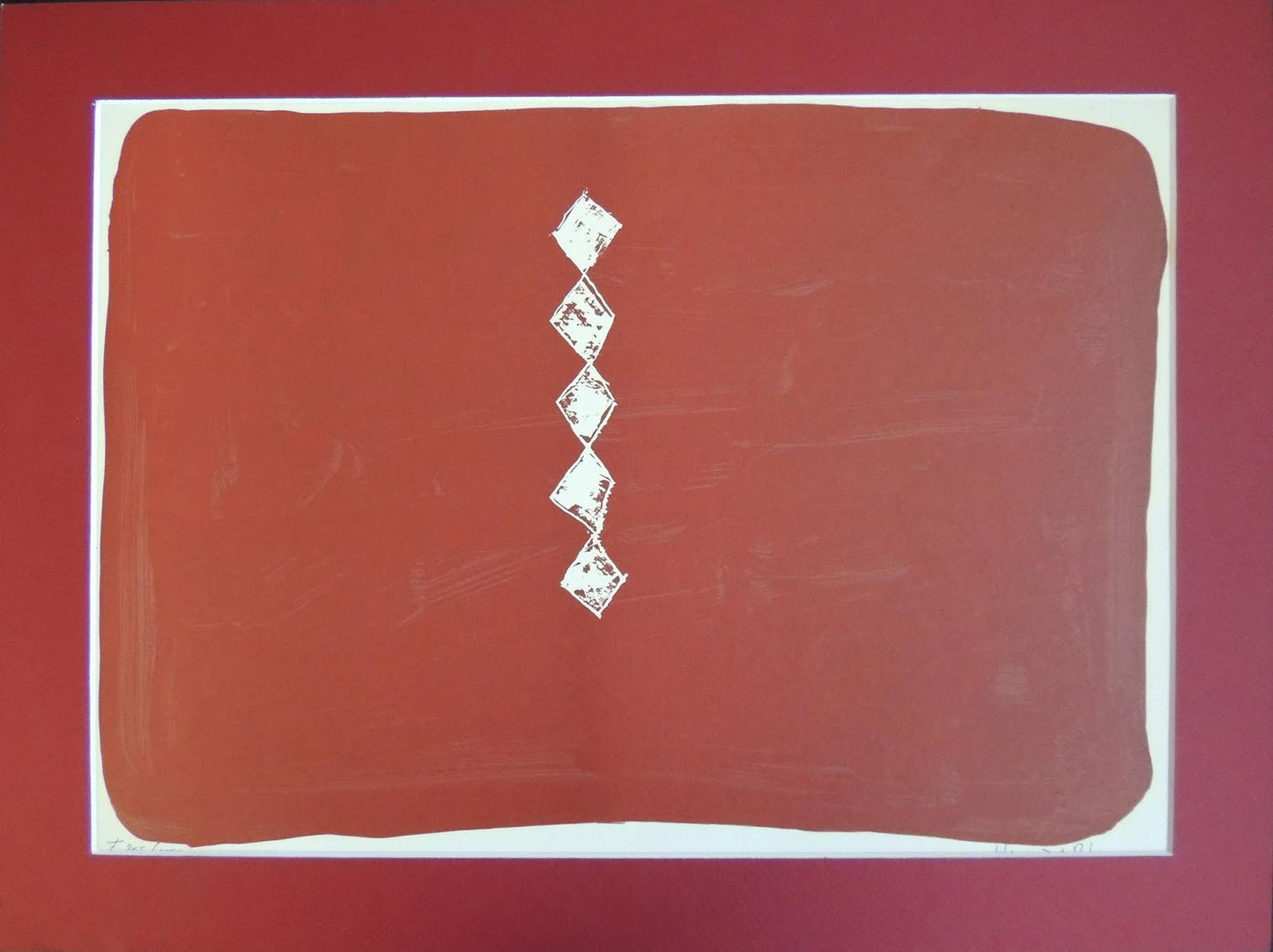 Hernández Pijuán litografía roja Gaudifond