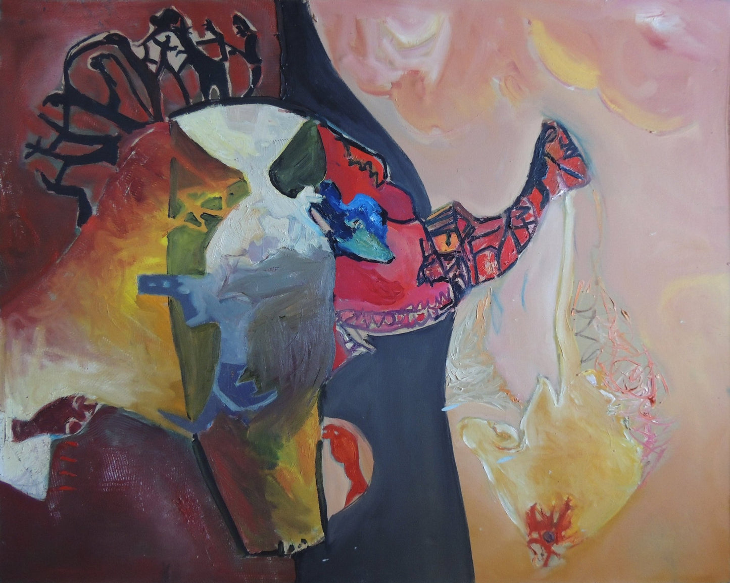cuadro original de vendor Elena Gastón - El animal puso nombre al hombre arte contemporáneo en Gaudifond