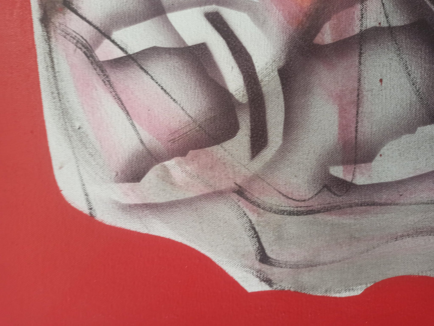 cuadro original de Enrique Trullenque - N. 5. arte contemporáneo en Gaudifond, colores intensos, rojos detalle lienzo