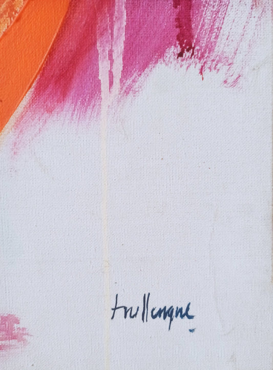 Enrique Trullenque Pálpito II pintura expresionista gran formato fuerza cromática, rojos y blancos firma