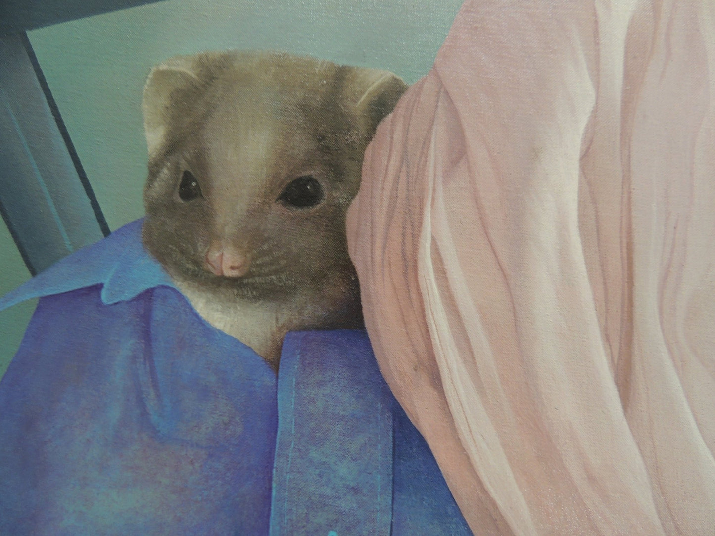 cuadro original de vendor Iris Lázaro - Cerca del planeta arte contemporáneo en Gaudifond. Con narrativa poética y atmósfera onírica, detalle de ratoncito
