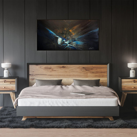 Manuel Viola Fragua I pintura abstracta informalista de gran formato con gestualidad intensa y materia densa, decoración de interiores con obra de arte original