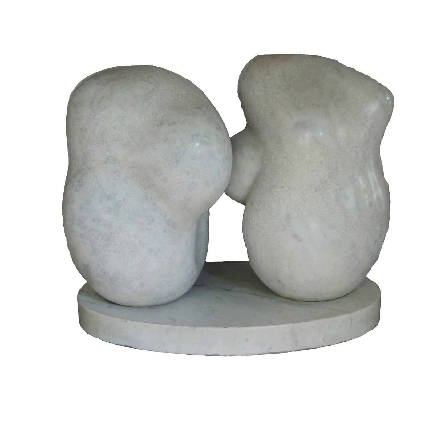 Escultura Unidad Yunta de Pablo Serrano (1971), obra en mármol blanco sobre la dualidad y la unión de formas en el arte contemporáneo español.