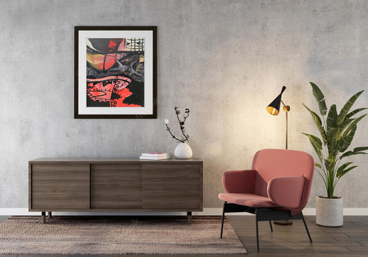 Decoración salón Pintura abstracta Enric Pasco Gaudifond