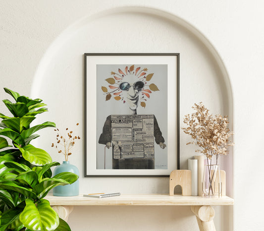 Rovira Brull Orb Florit dibujo surrealista enmarcado Gaudifond