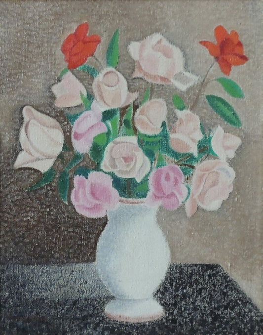 Florero II 1949, óleo sobre lienzo de Juan Navarro Ramón, 33x41 cm