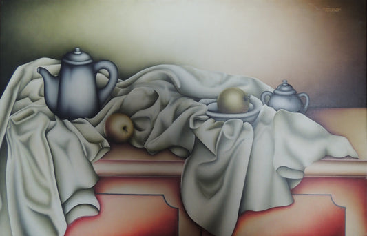 Francina Torner - Bodegón con manzanas