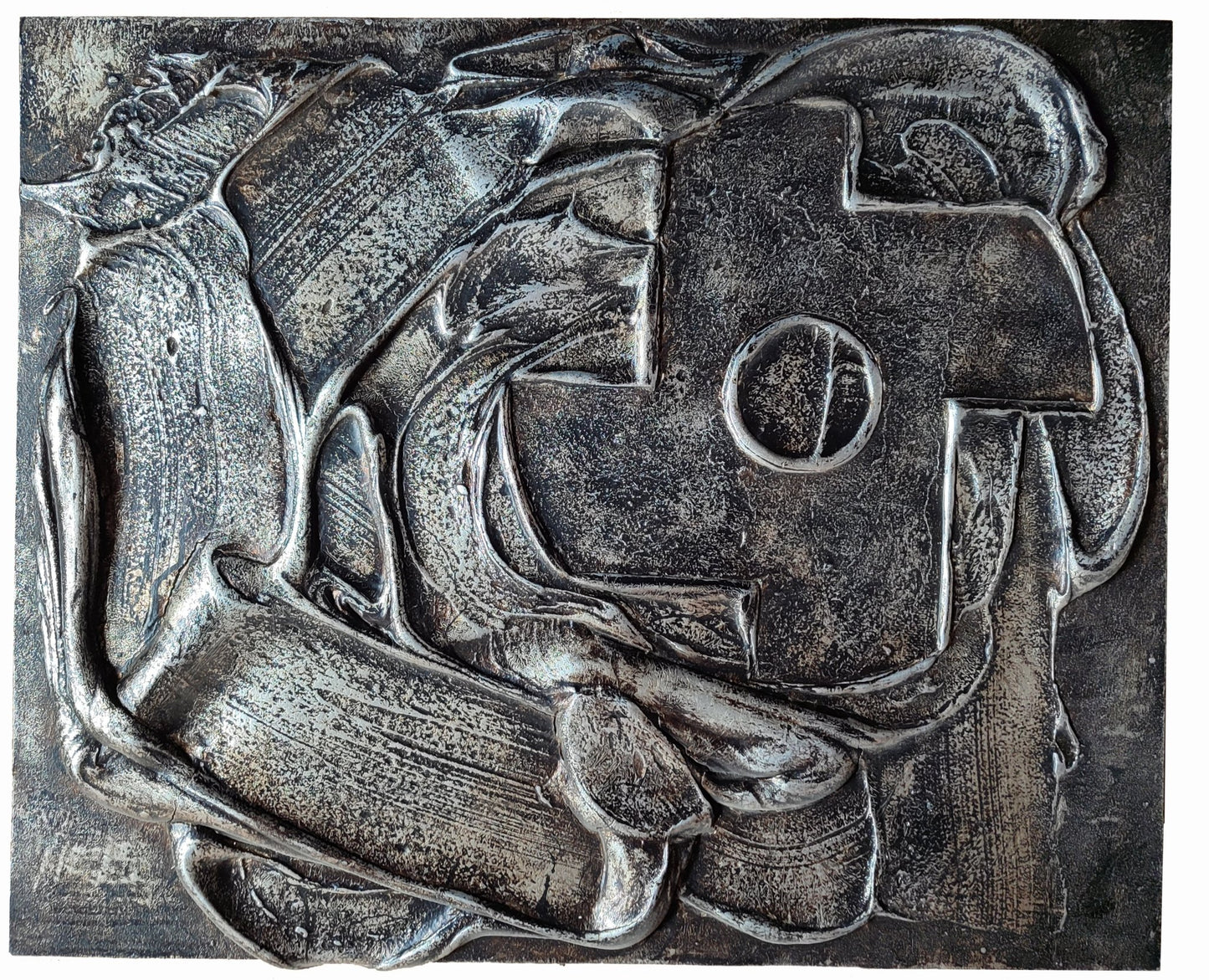 Obra original de Baldo Pié, Serie Bach n.12, obra abstracta contemporánea con composición rítmica inspirada en estructura musical, Gaudifond arte