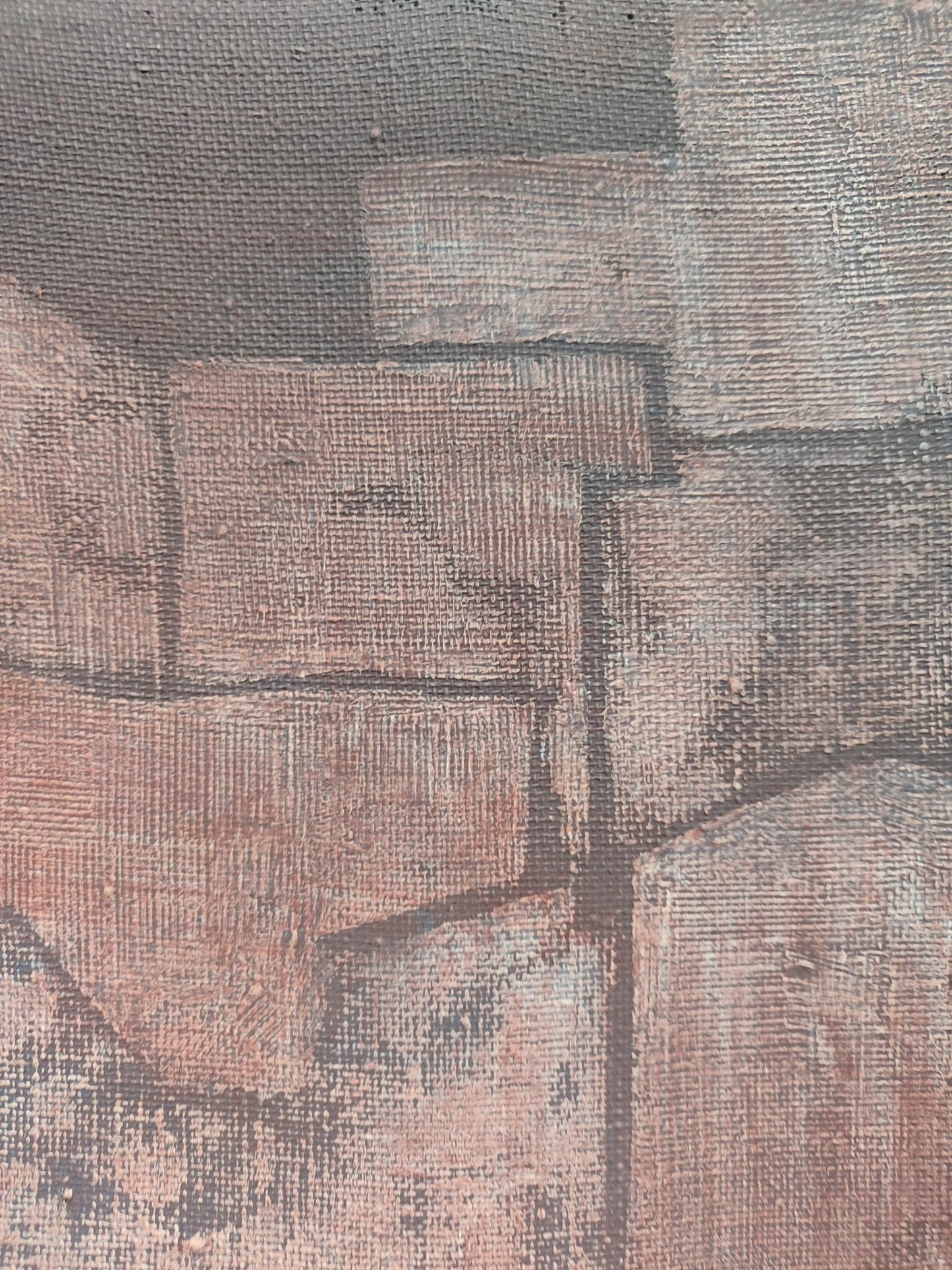 Cristóbal Gabarrón Construcciones pintura temprana abstracta composición geométrica expresionista contemporánea detalle pintura