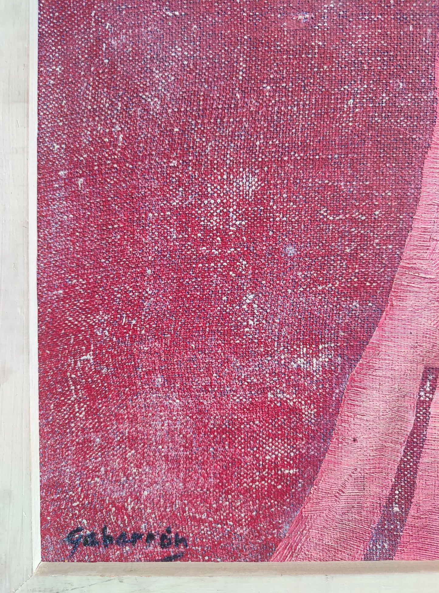 Cristóbal Gabarrón Homenaje a Gaudí en rojo pintura abstracta contemporánea formas orgánicas composición roja inspiración modernista firma