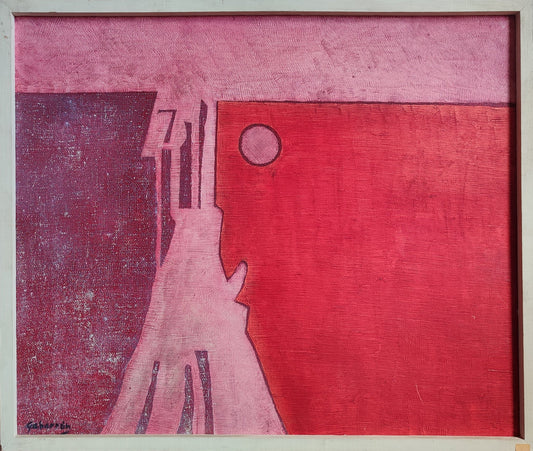 Cristóbal Gabarrón Homenaje a Gaudí en rojo pintura abstracta contemporánea formas orgánicas composición roja inspiración modernista