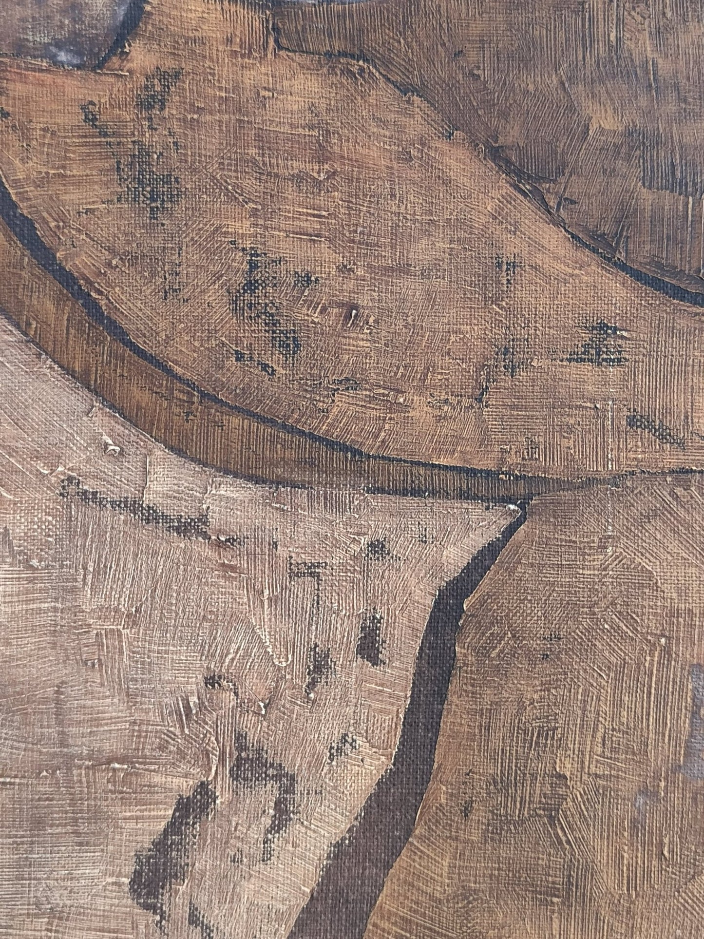 Cristóbal Gabarrón Paisaje árido pintura temprana abstracta paisaje ocre caminos composición contemporánea detalle pincelada