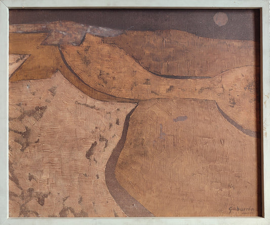 Cristóbal Gabarrón Paisaje árido pintura temprana abstracta paisaje ocre caminos composición contemporánea