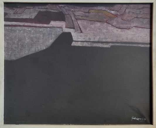 Cristóbal Gabarrón Paisaje articulado pintura abstracta temprana composición geométrica tonos oscuros contemporáneo