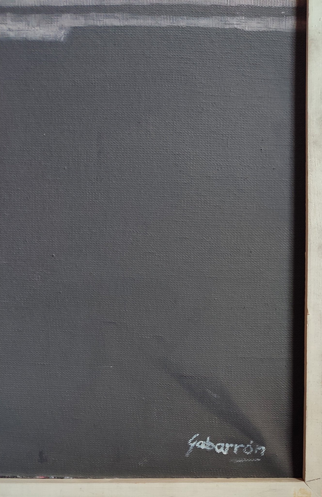 Cristóbal Gabarrón Paisaje articulado pintura abstracta temprana composición geométrica tonos oscuros contemporáneo firma
