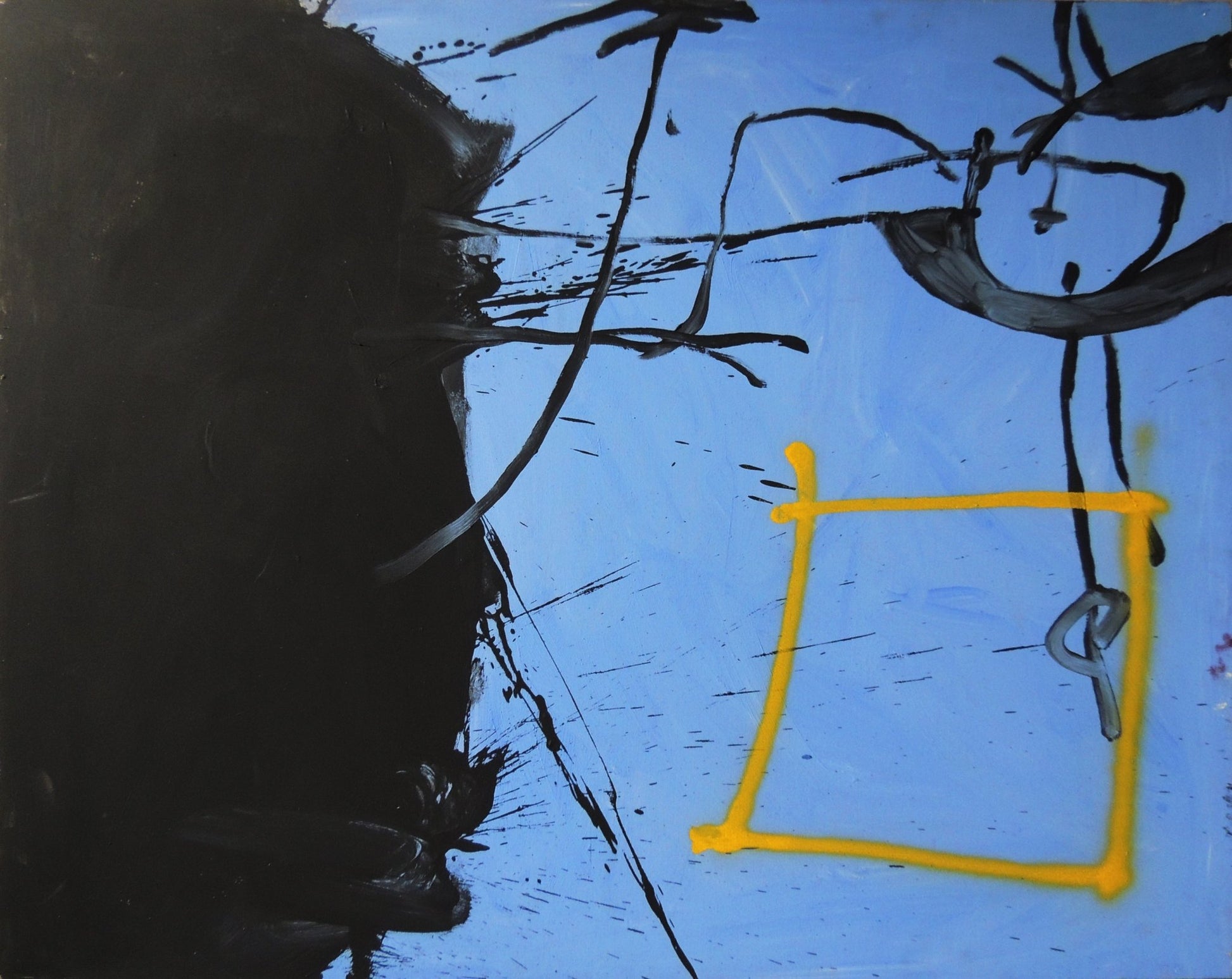 cuadro original de vendor Enric Pascó i Ticó - Azul y cuadrado amarillo arte contemporáneo en Gaudifond