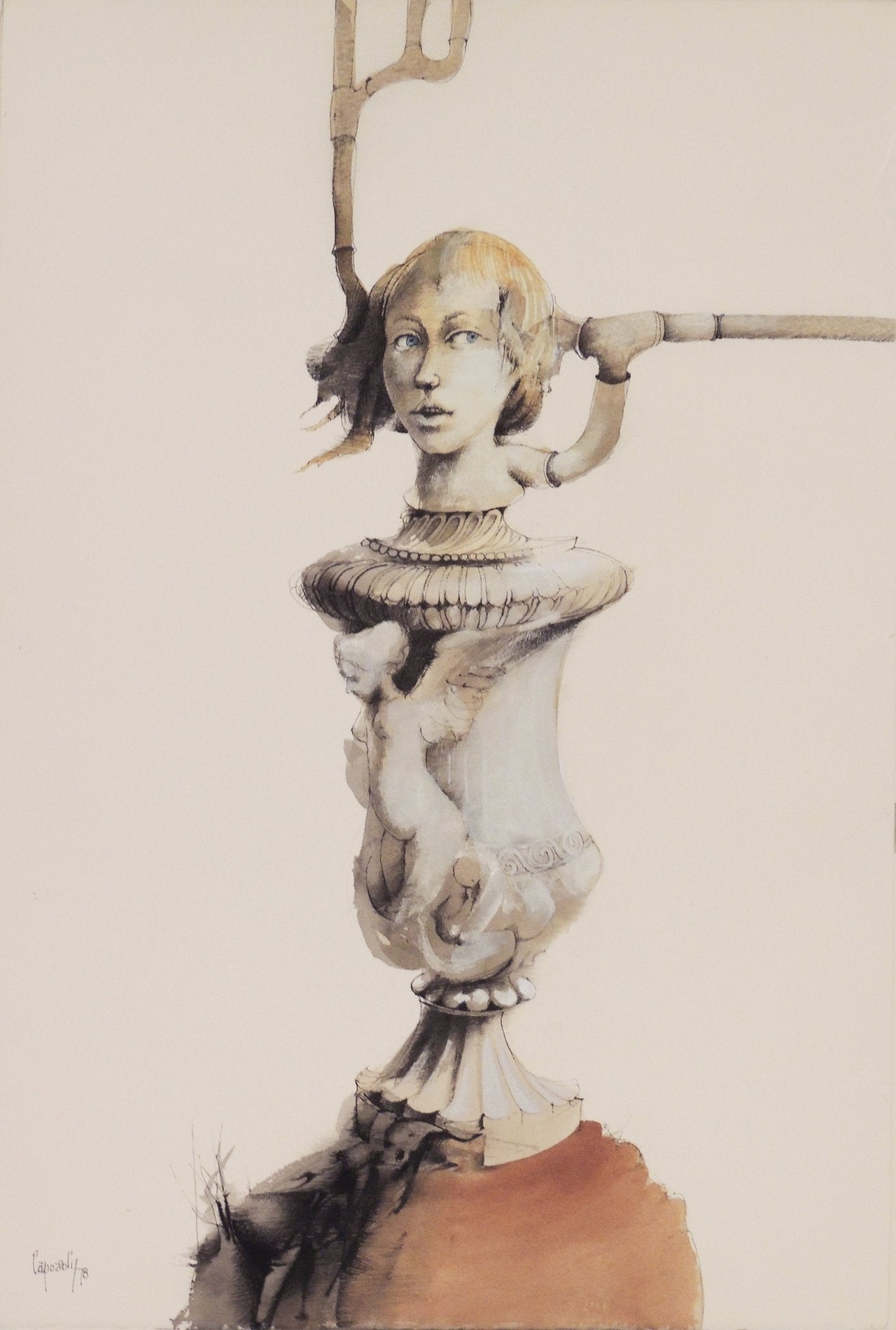 cuadro original de vendor Glauco Capozzoli - Dama jarrón arte contemporáneo en Gaudifond