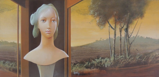 cuadro original de vendor Glauco Capozzoli - Muñeca en el paisaje arte contemporáneo en Gaudifond