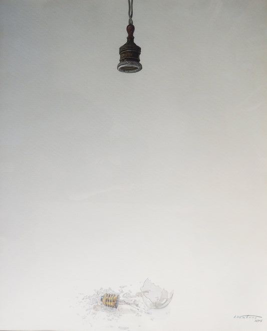 cuadro original de vendor Isidro Ventura - Bombilla rota arte contemporáneo en Gaudifond