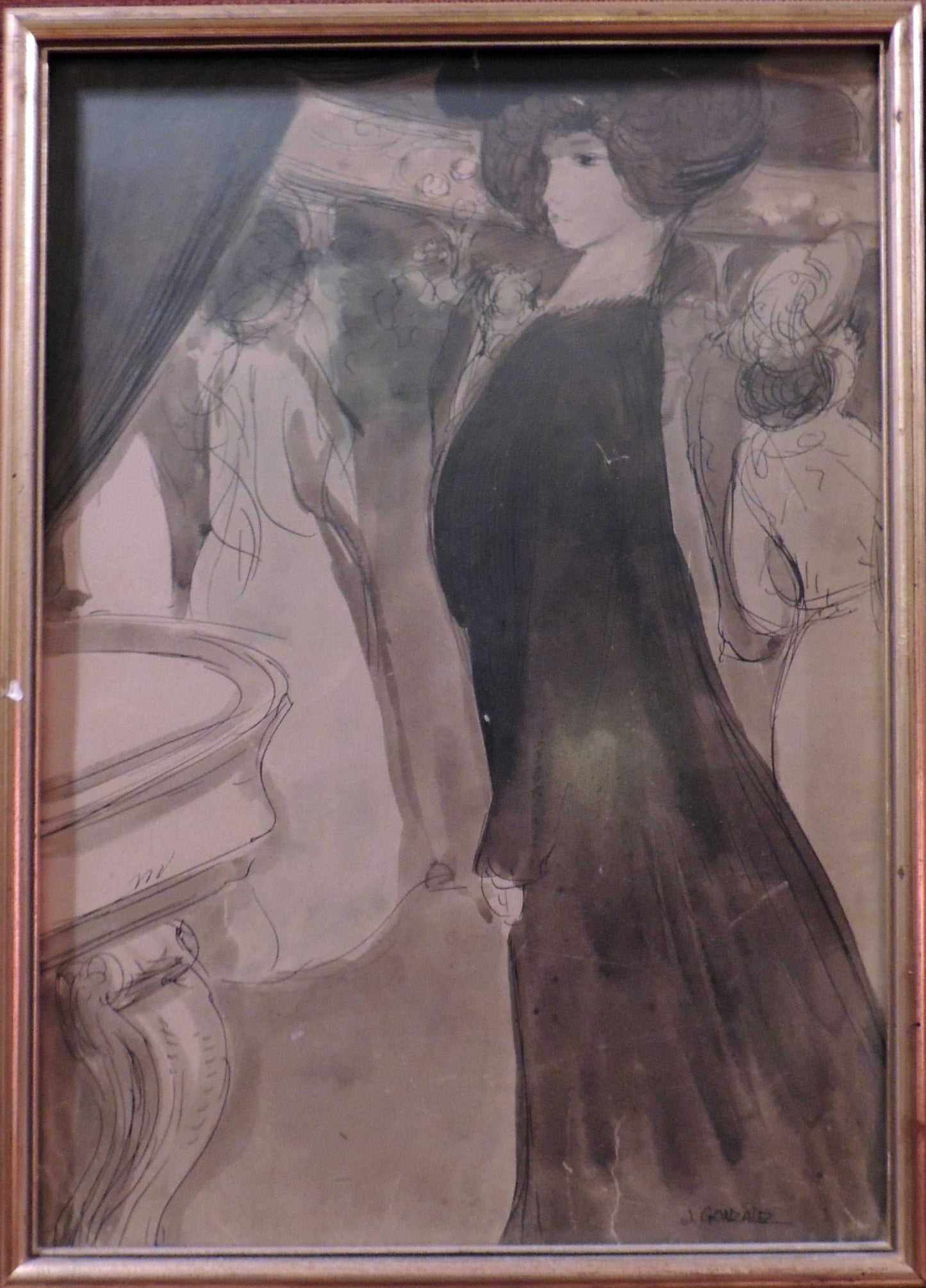 cuadro original de vendor Joan González - Señoras y En el Liceu arte contemporáneo en Gaudifond