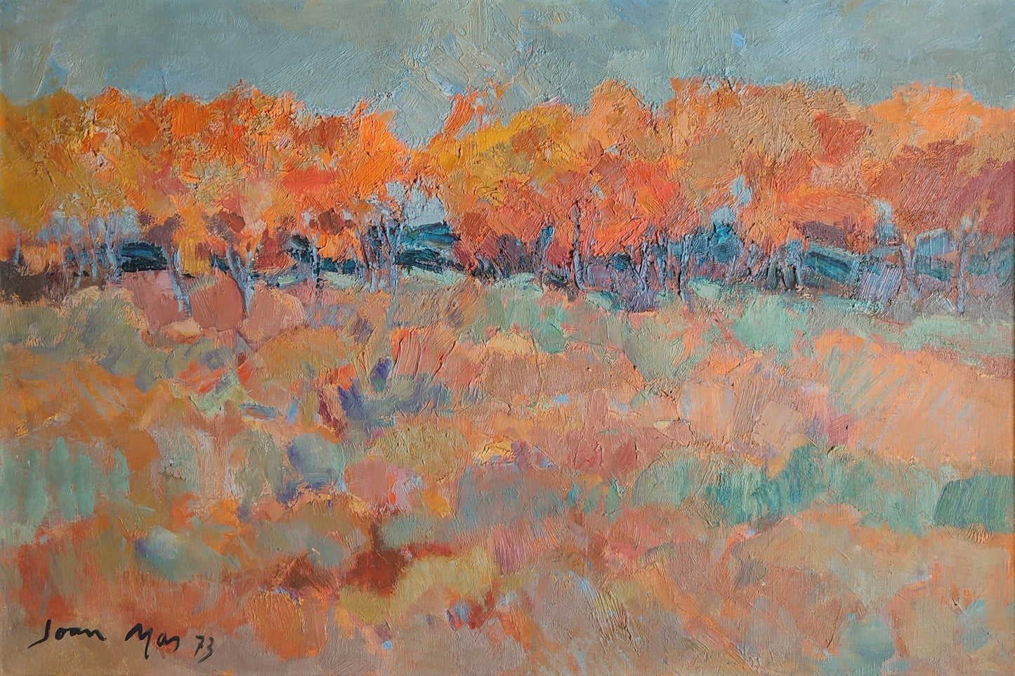 Joan Mas paisaje otoñal pintura original paisaje contemporáneo tonos cálidos