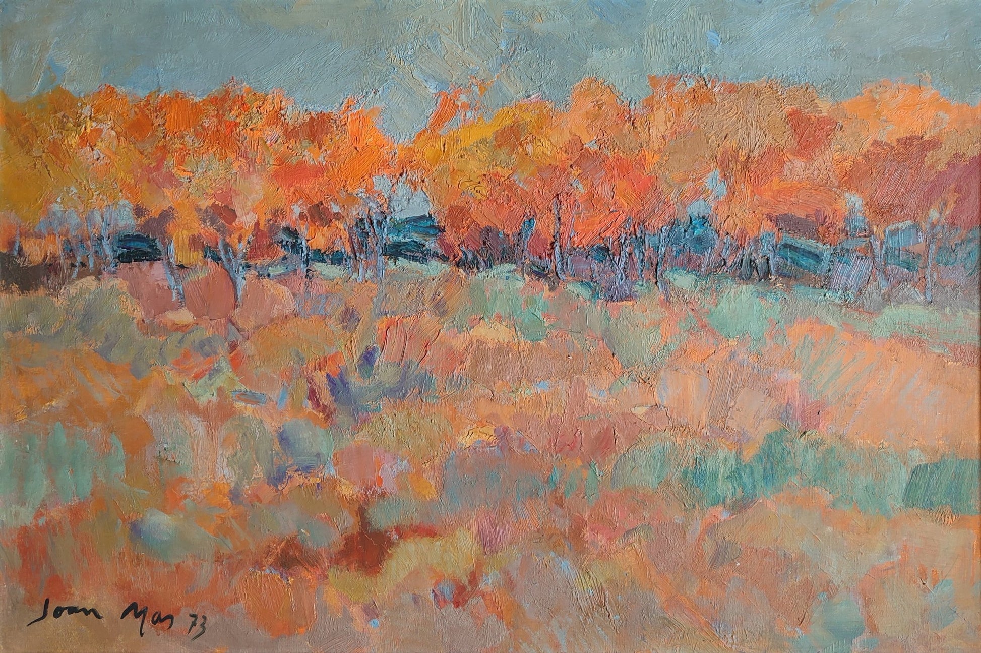 Joan Mas paisaje otoñal pintura original paisaje contemporáneo tonos cálidos