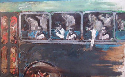 cuadro original de vendor Juan José Balzi - Autobus arte contemporáneo en Gaudifond