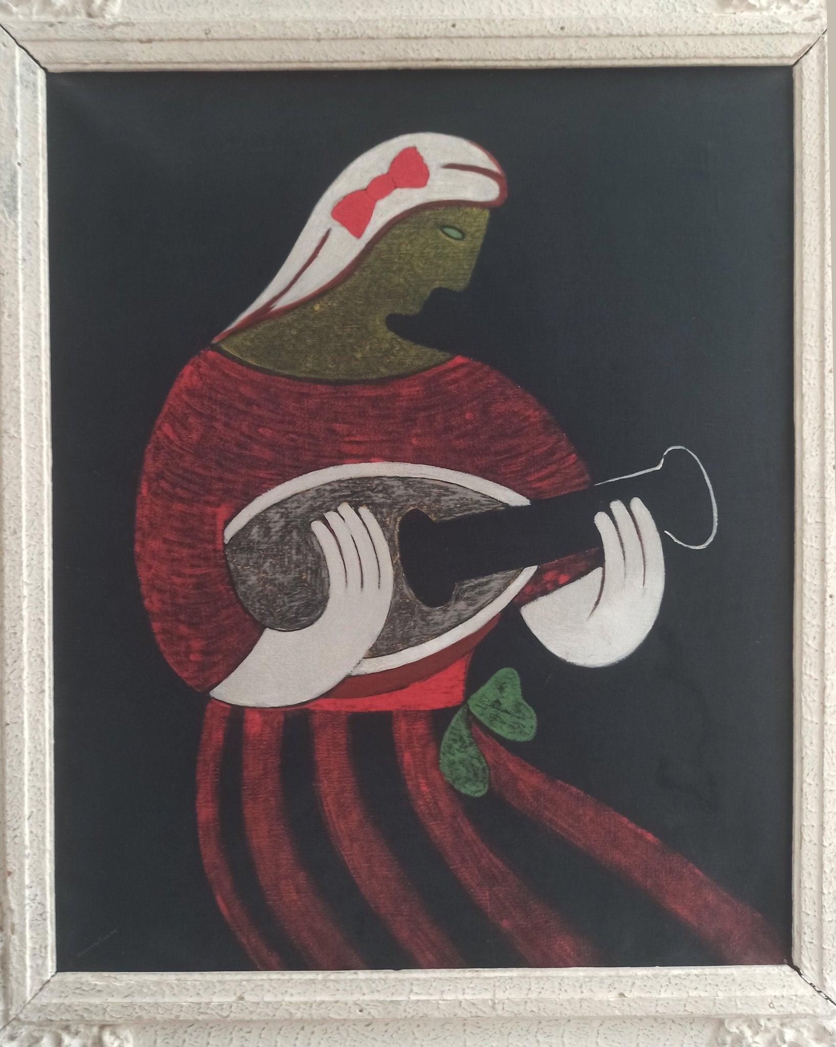 cuadro original de vendor Juan Navarro Ramón - Figura con mandolina arte contemporáneo en Gaudifond