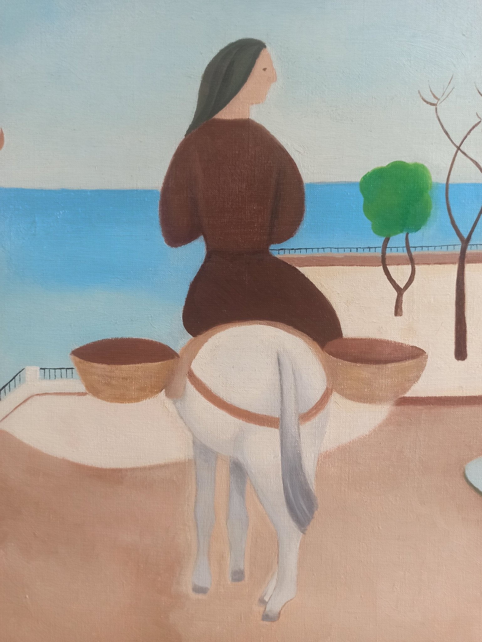 cuadro original de vendor Juan Navarro Ramón - Mujer con Burro arte contemporáneo en Gaudifond