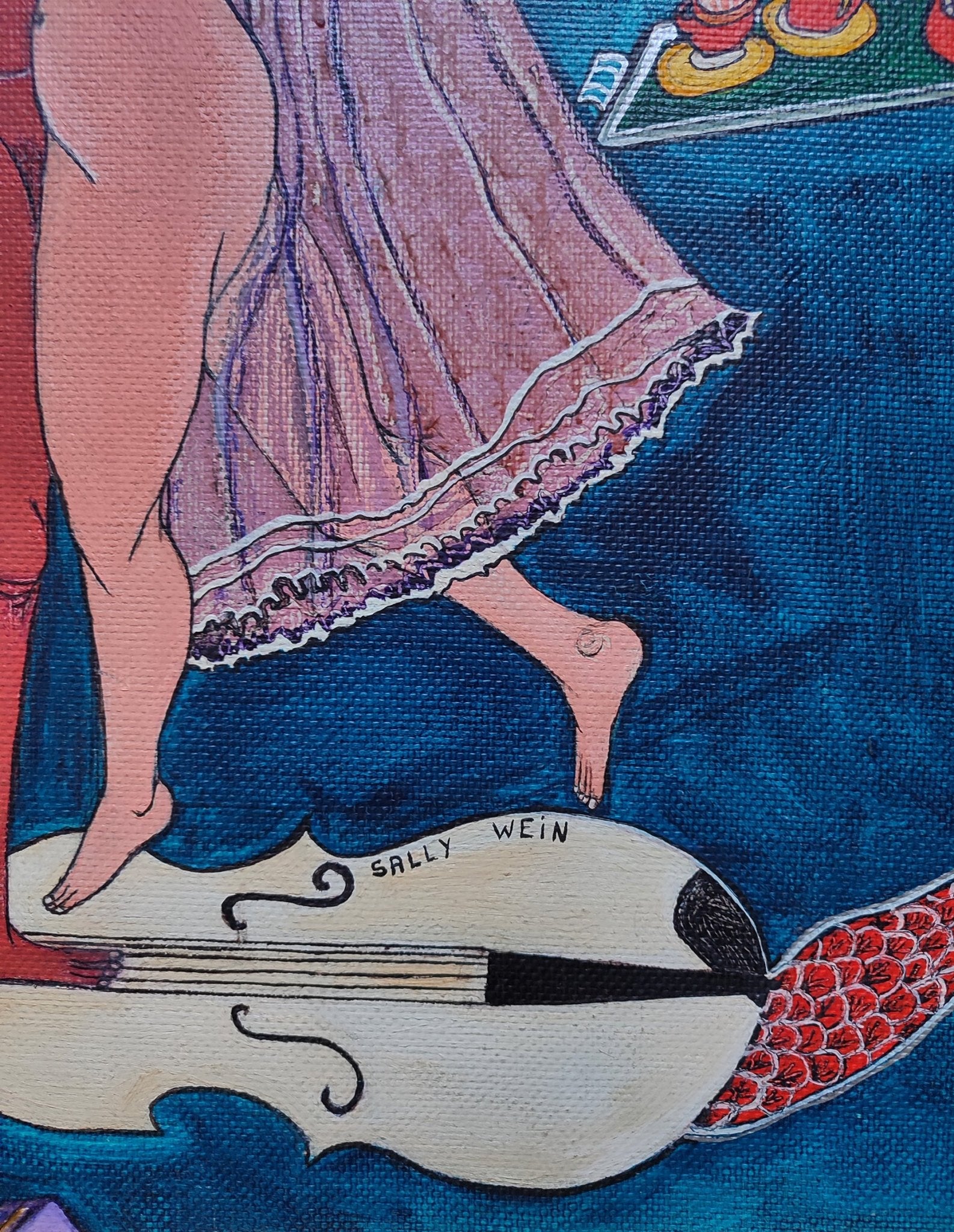 Nupcias de Sally Weintraub, pintura contemporánea de carácter simbólico que reflexiona sobre la unión de dos seres, el amor, la complementariedad y la transformación compartida mediante una composición poética y expresiva firma