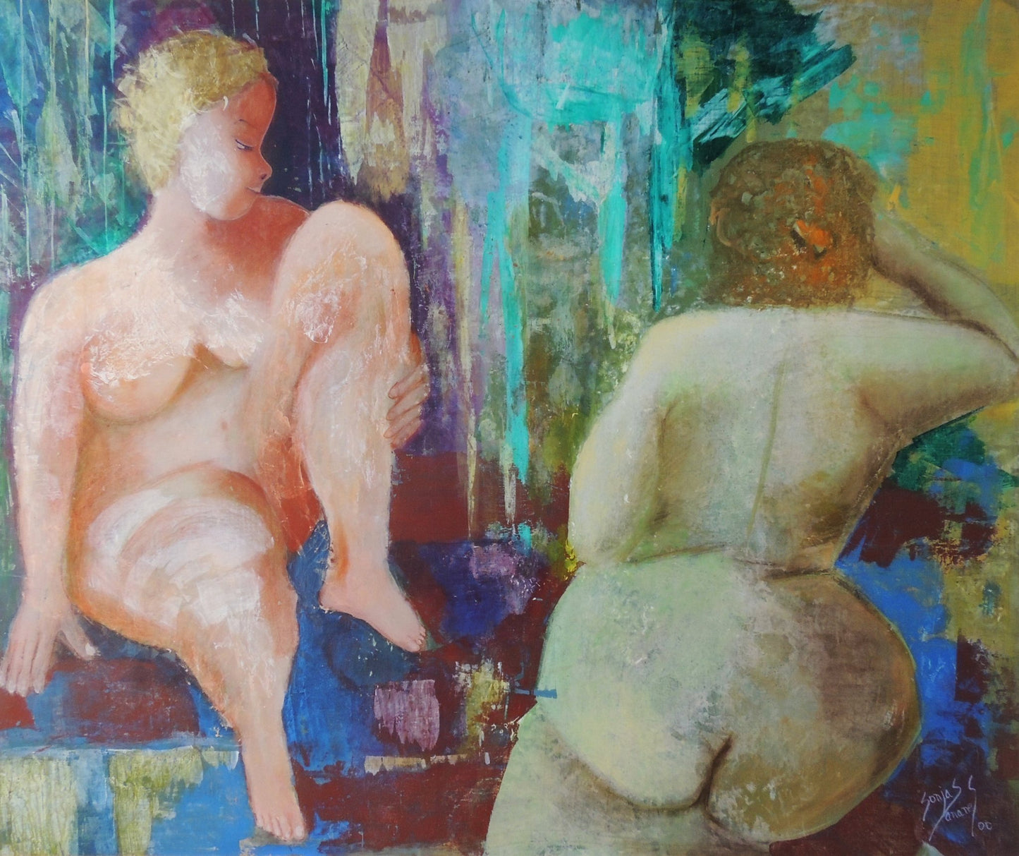 cuadro original de vendor Sonja Sananes - Amigas arte contemporáneo en Gaudifond