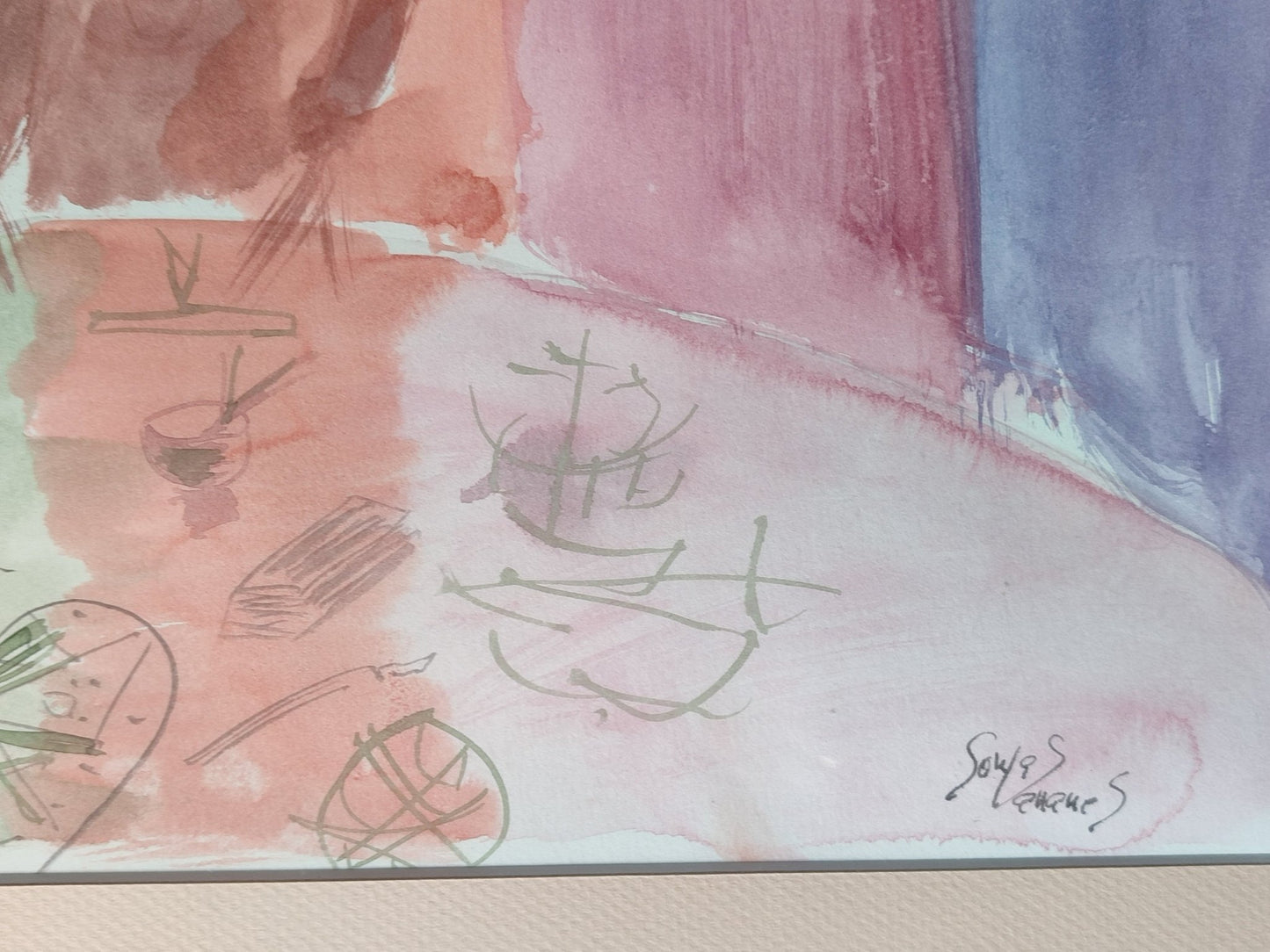 cuadro original de Sonja Sananes - Las marías (acuarela) arte contemporáneo en Gaudifond