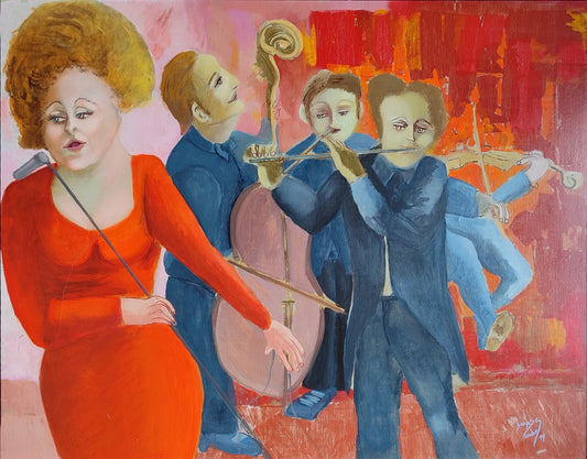 cuadro original de vendor Sonja Sananes - Los músicos arte contemporáneo en Gaudifond
