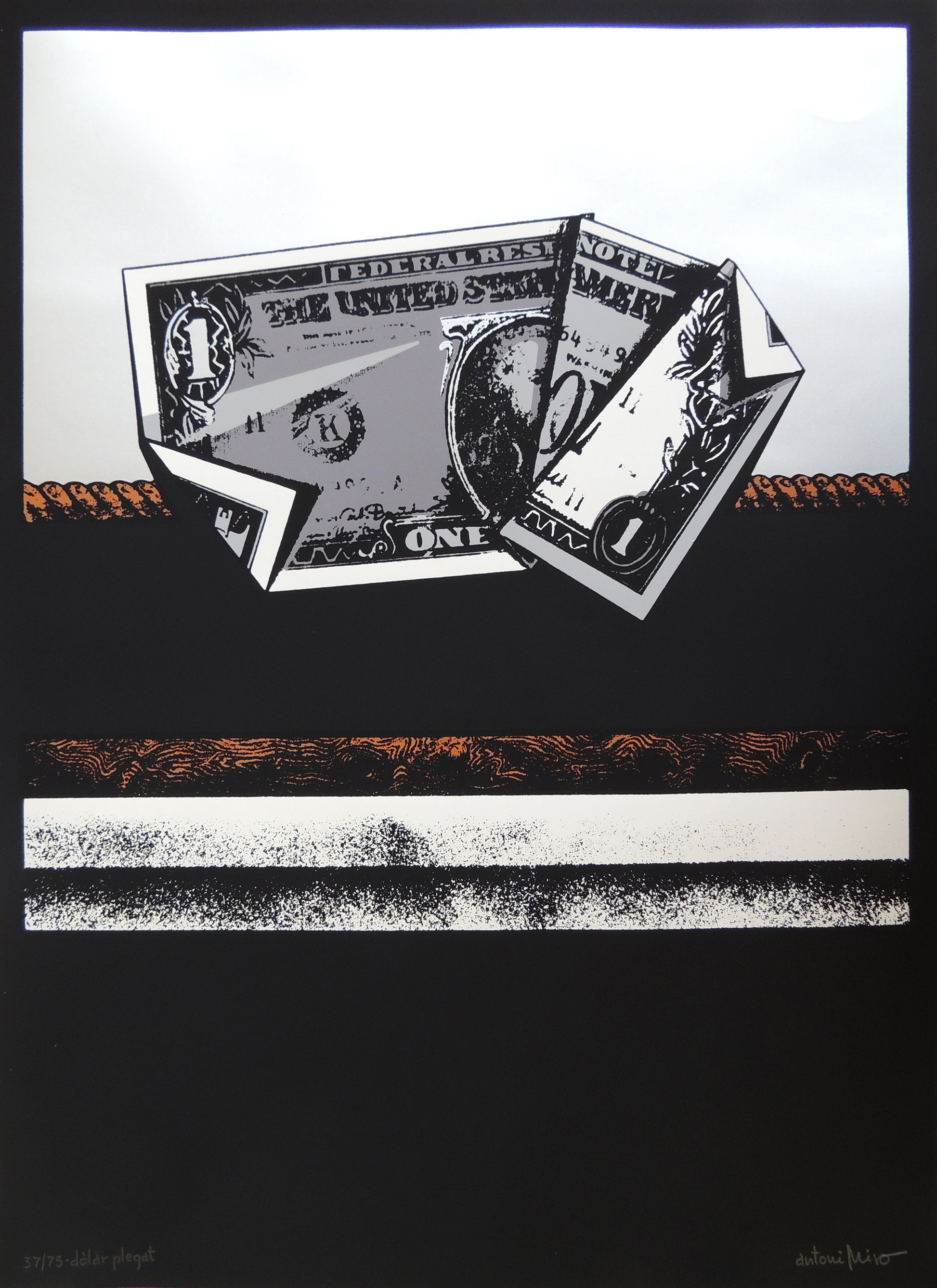 Serigrafía de edición limitada arte contemporáneo Antoni Miró Serie Dólar Gaudifond