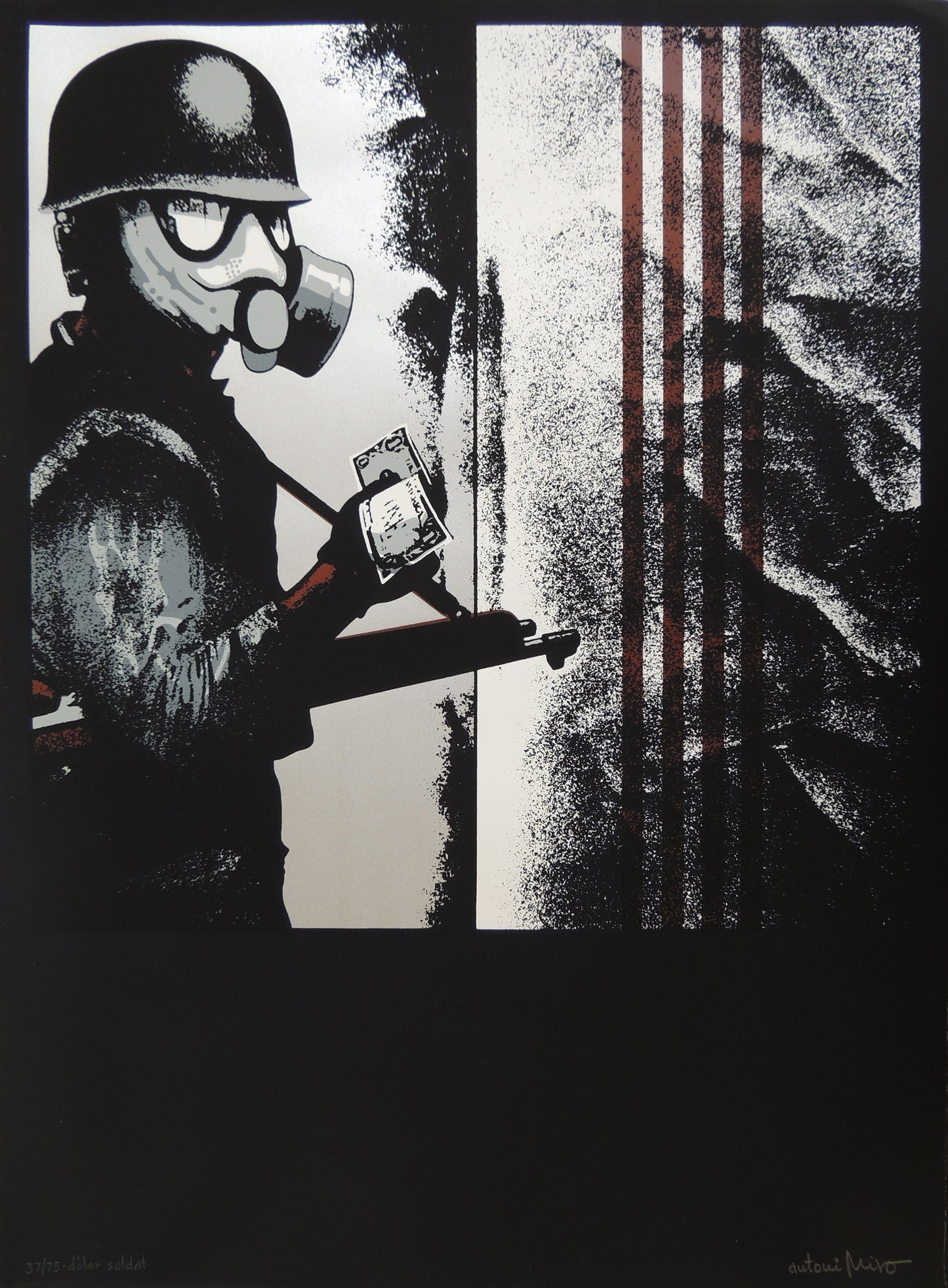 Serigrafía de edición limitada arte contemporáneo Antoni Miró Serie Dólar Gaudifond