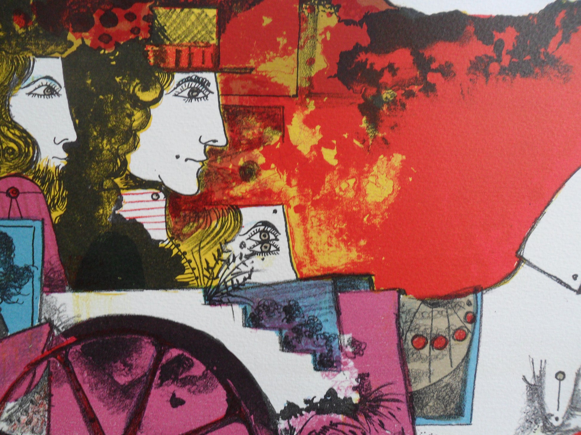 Eduard Alcoy La Carroza litografía surrealista detalle Gaudifond