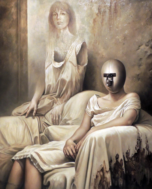 Cuadro surrealista Alberto Pancorbo Caja de Recuerdos Gaudifond