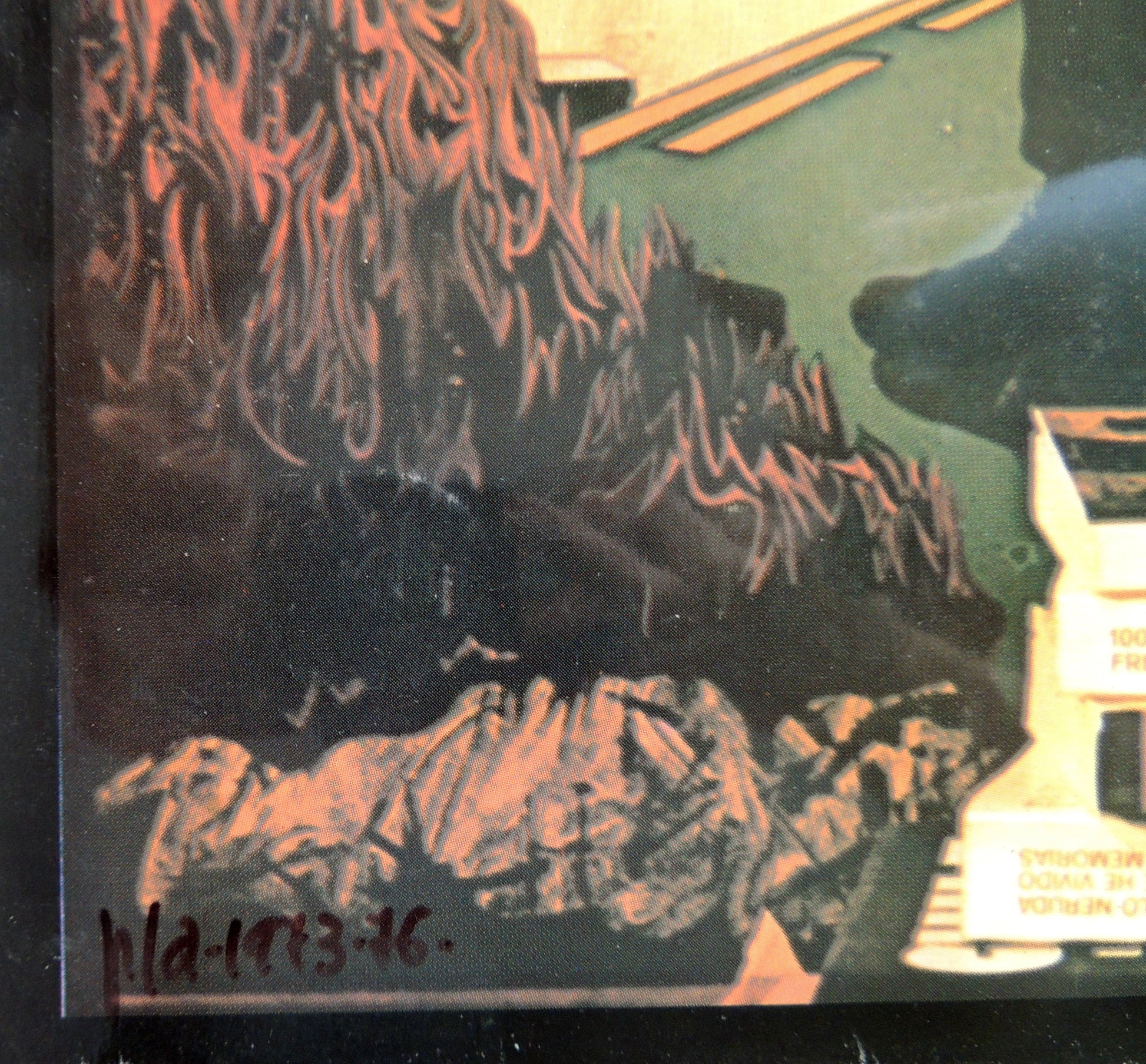 Impresión sobre plancha metálica edición limitada arte contemporáneo Antoni Miró Acta de fe detalle fecha Gaudifond