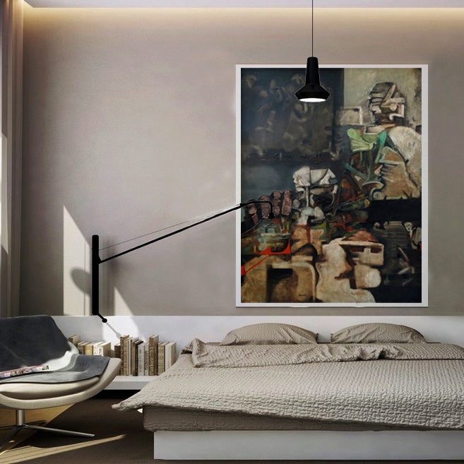 Decoración dormitorio con cuadro contemporáneo Perecoll Gaudifond